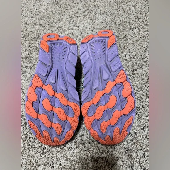 Hoka Sneakers in Light blue and Purple with Orange Logo size 11B - Picture 5 of 8